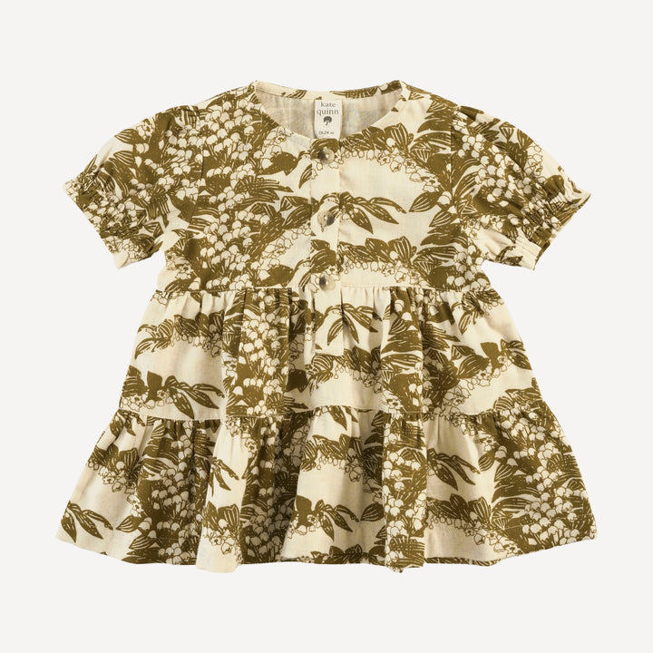 short puff sleeve prairie top | fennel lily | organic cotton gauze