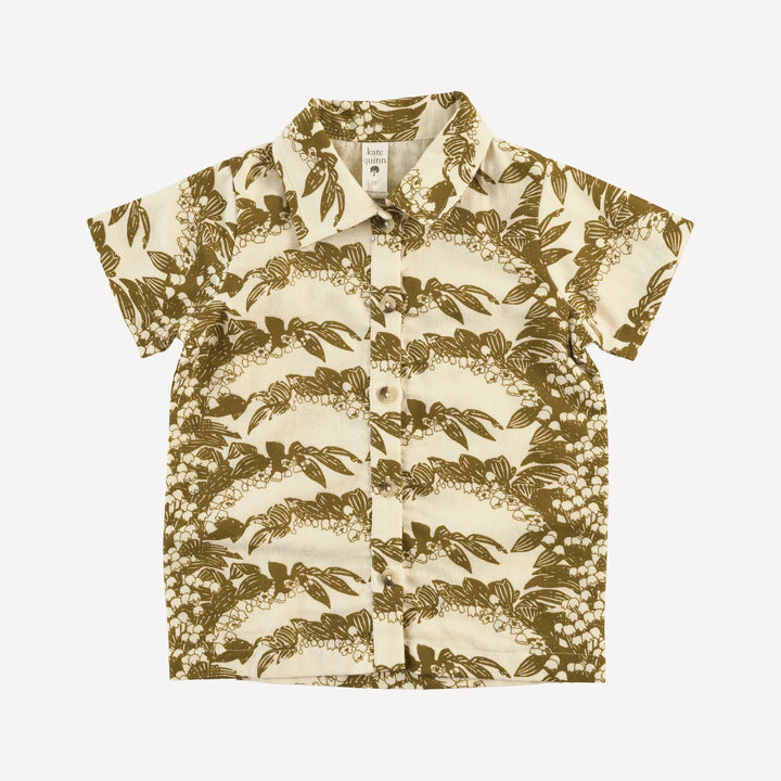 short sleeve button down shirt | fennel lily | organic cotton gauze