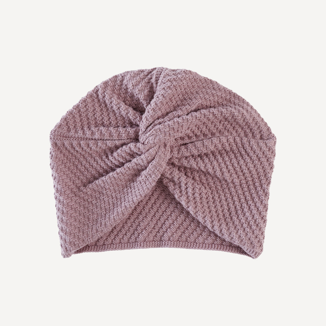 wrap sweater hat | dusty mauve | organic cotton moss knit