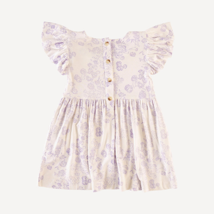 sleeveless bow dress | lilac scatter | organic cotton jersey