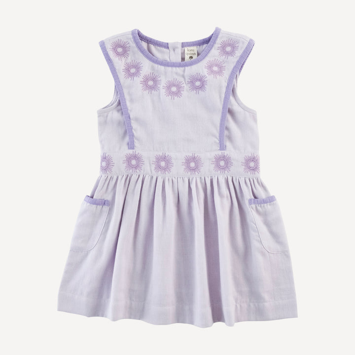 sleeveless embroidered apron dress | thistle | organic cotton gauze