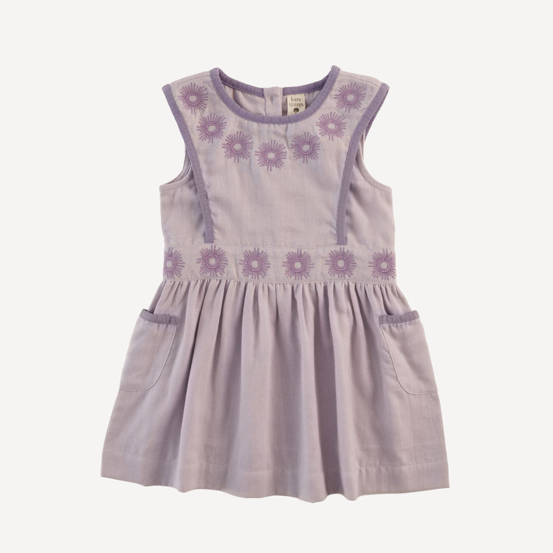 sleeveless embroidered apron dress | thistle | organic cotton gauze