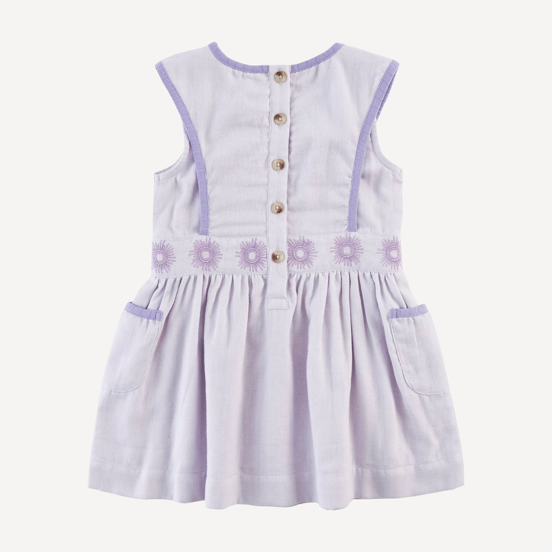 sleeveless embroidered apron dress | thistle | organic cotton gauze