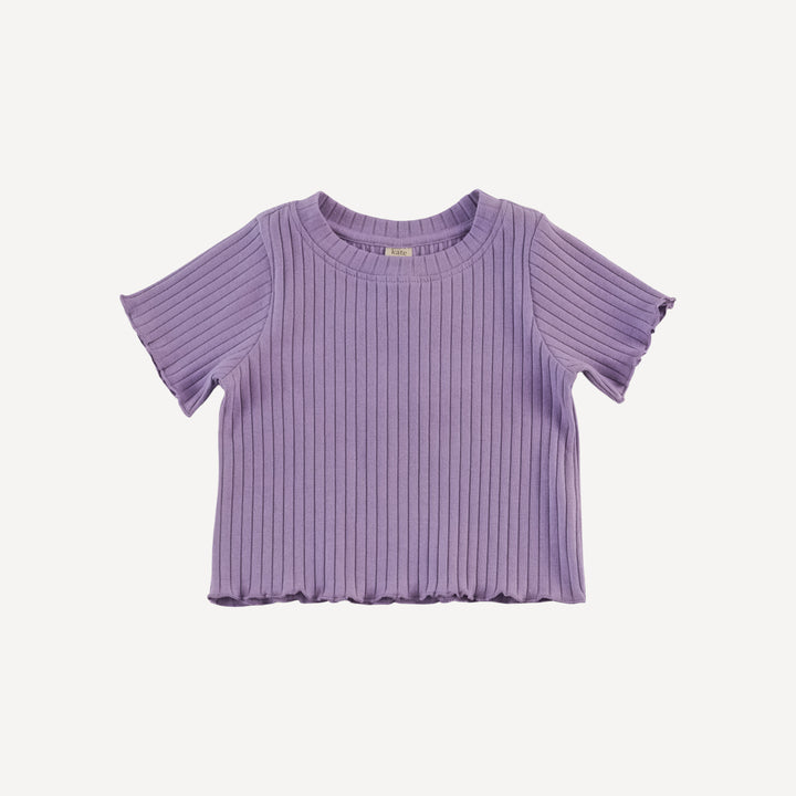 short sleeve jade set | violet bloom | organic cotton wide rib