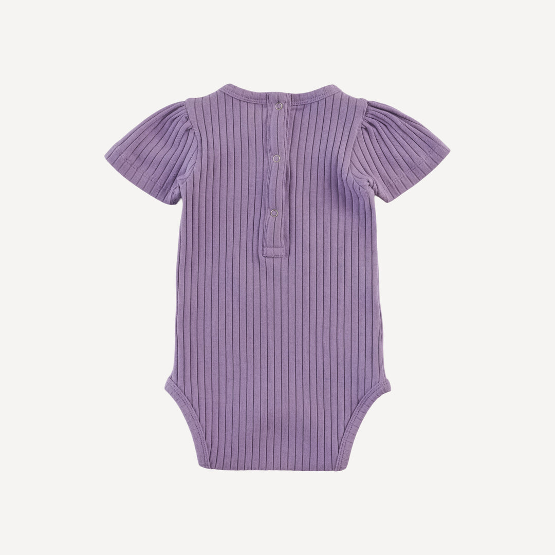 short sleeve sarah bodysuit | violet bloom | organic cotton wide rib