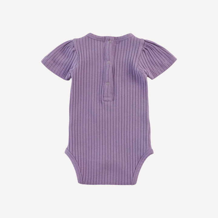 short sleeve sarah bodysuit | violet bloom | organic cotton wide rib