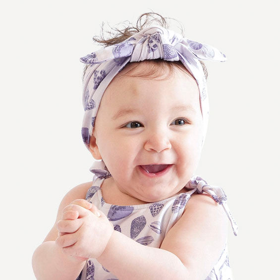 knot top headband | purple shell party | bamboo