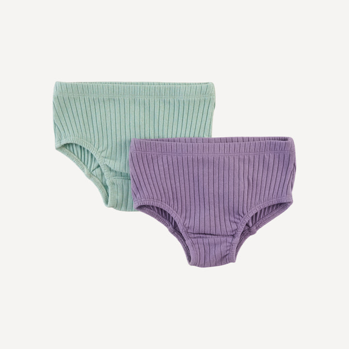 underwear set of 2 | violet bloom | organic cotton wide rib