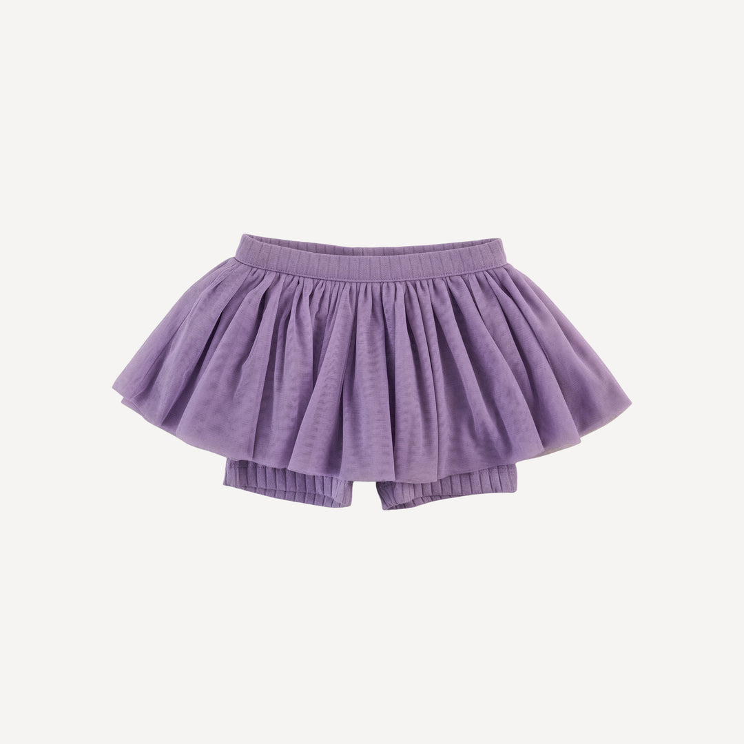 tulle ballerina tutu short | violet bloom | organic cotton wide rib