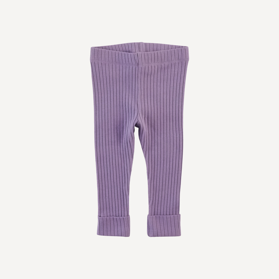 classic cuffed legging | violet bloom | organic cotton wide rib