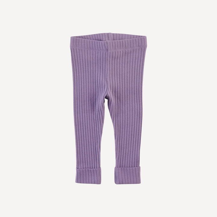 classic cuffed legging | violet bloom | organic cotton wide rib