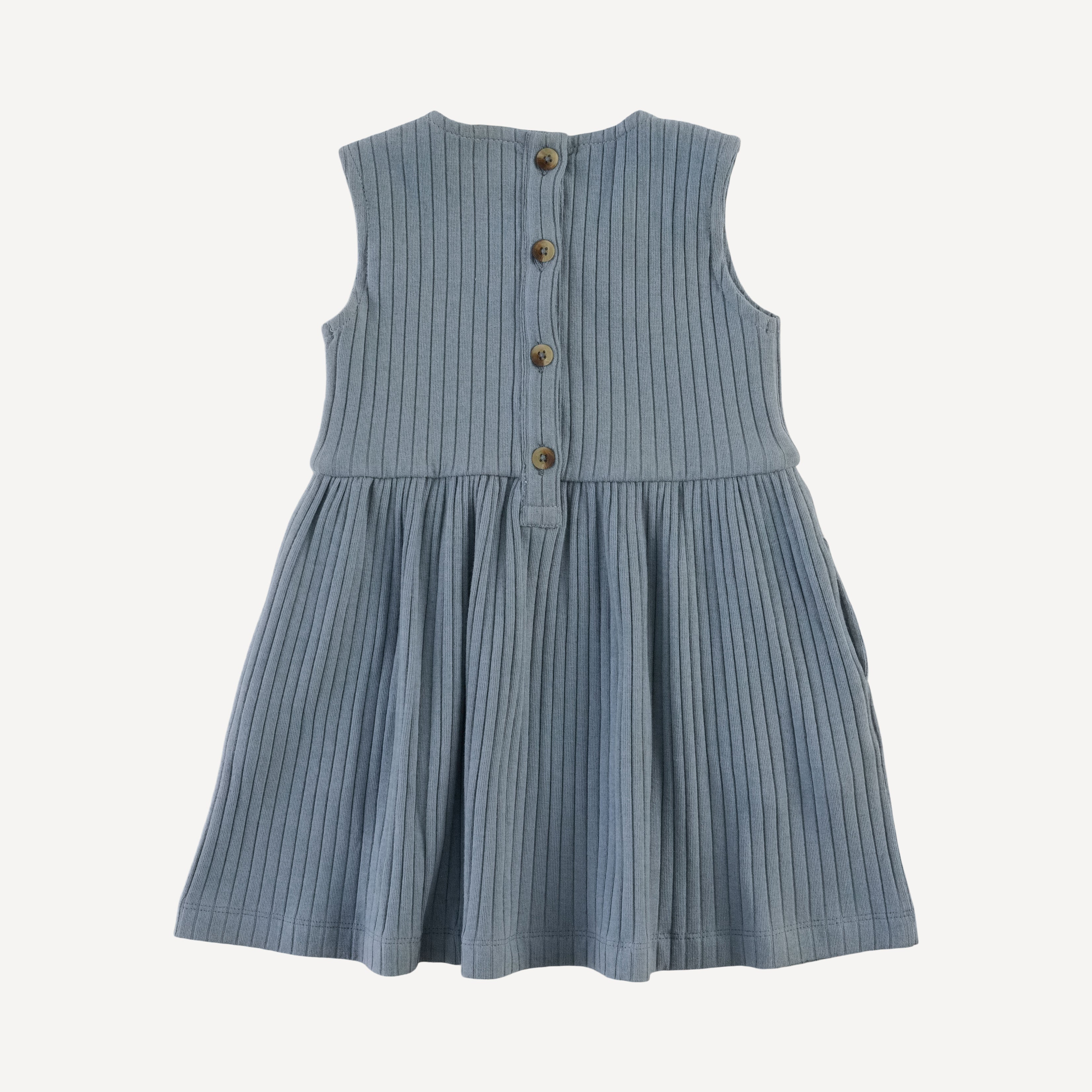 sleeveless square neck dress | citadel | organic cotton wide rib