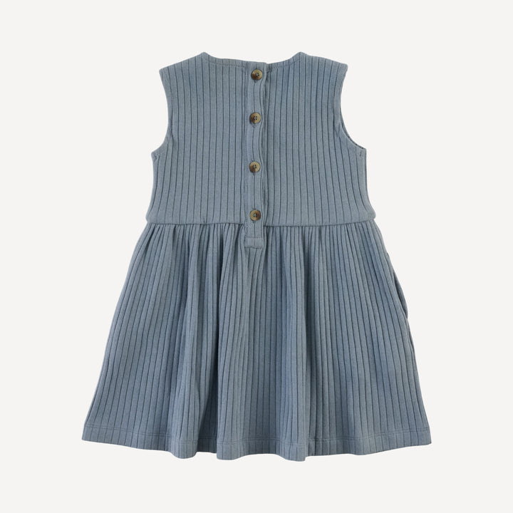 sleeveless square neck dress | citadel | organic cotton wide rib