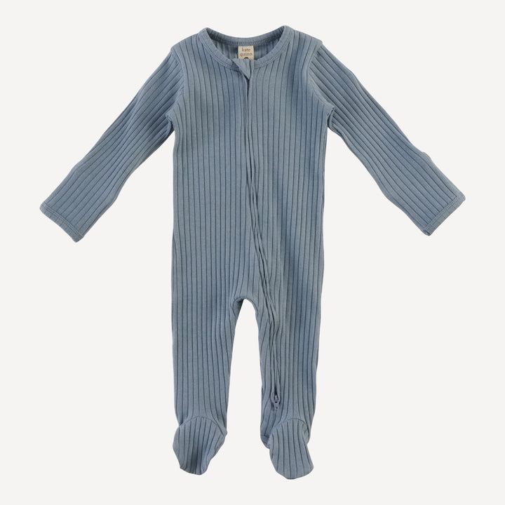 long sleeve zipper footie | citadel | organic cotton wide rib
