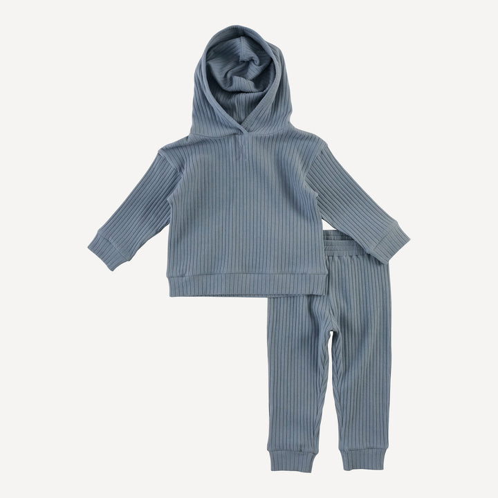 long sleeve hooded cuffed jogger set | citadel | organic cotton wide rib