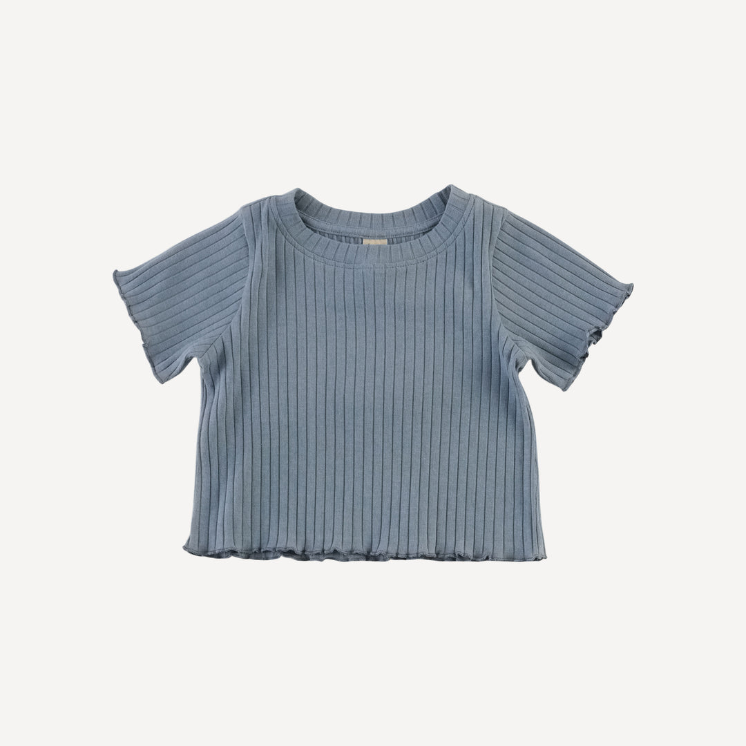 short sleeve jade set | citadel | organic cotton wide rib