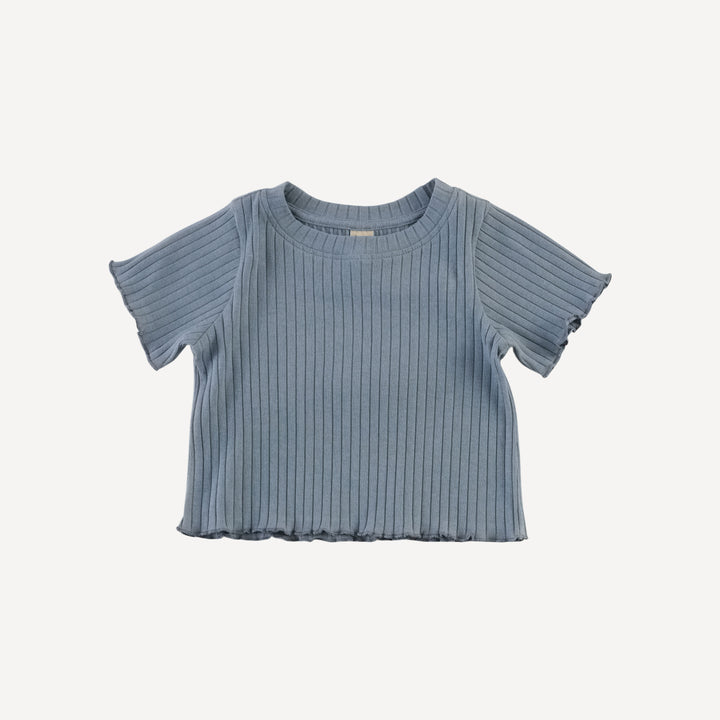 short sleeve jade set | citadel | organic cotton wide rib
