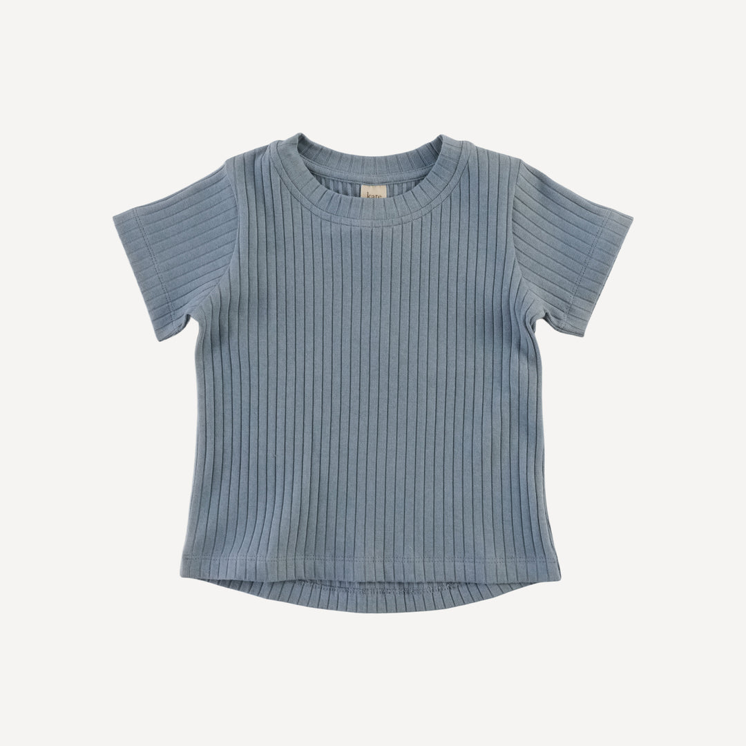 short sleeve essential boxy tee | citadel | organic cotton wide rib