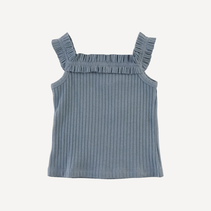 ruffle square neck tank | citadel | organic cotton wide rib