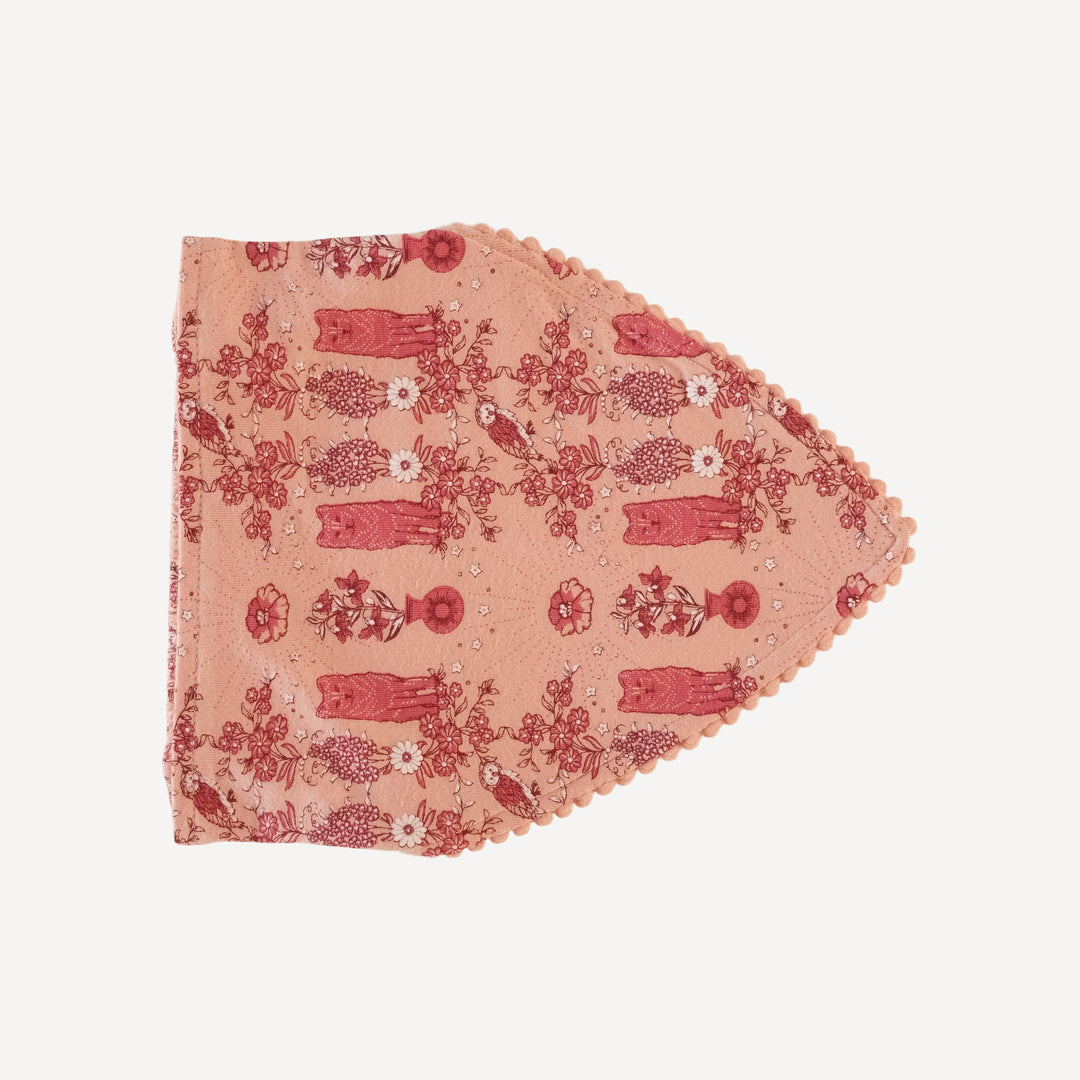 bandana pom pom headband | scarlet wolf floral | bamboo