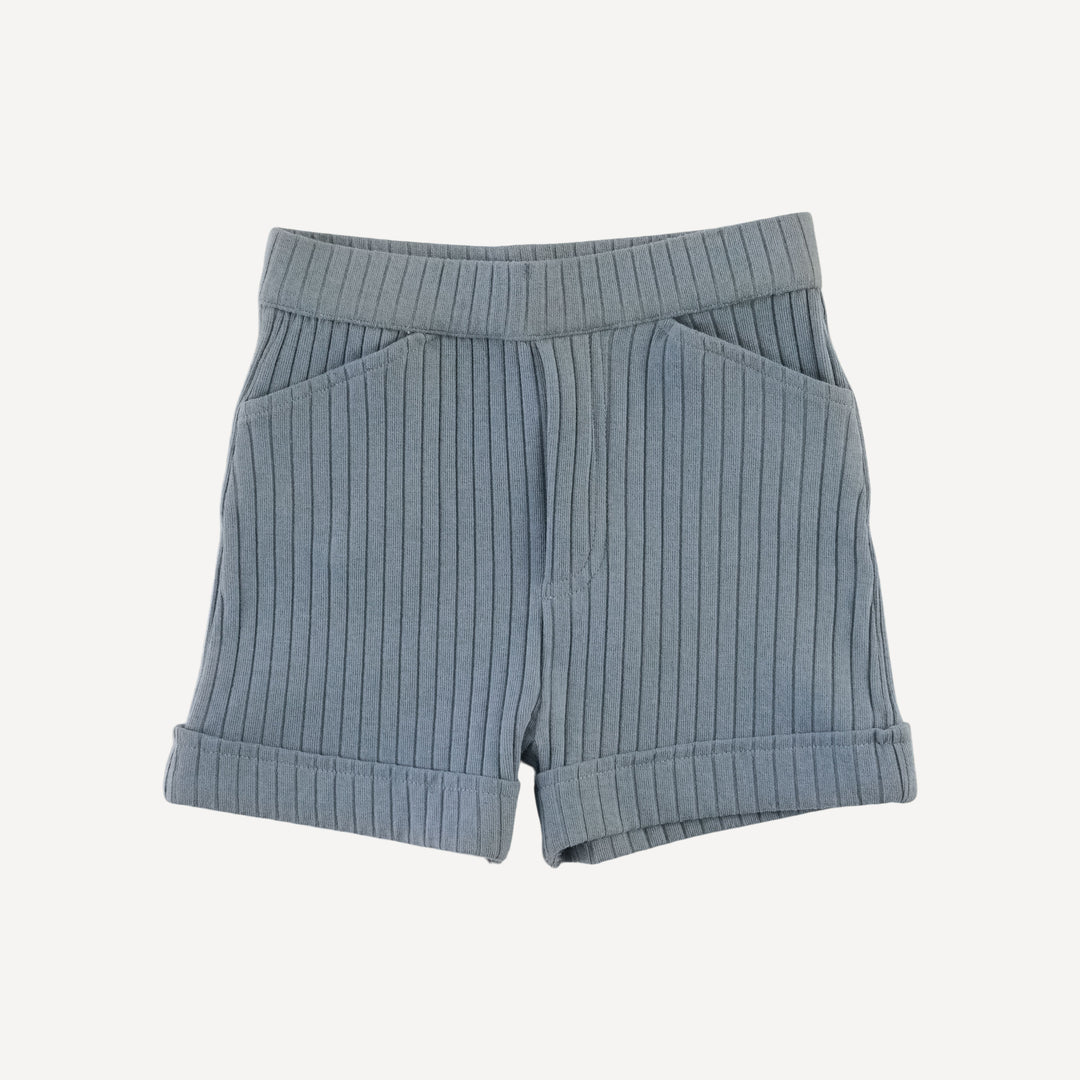 cuffed pocket short | citadel | organic cotton wide rib