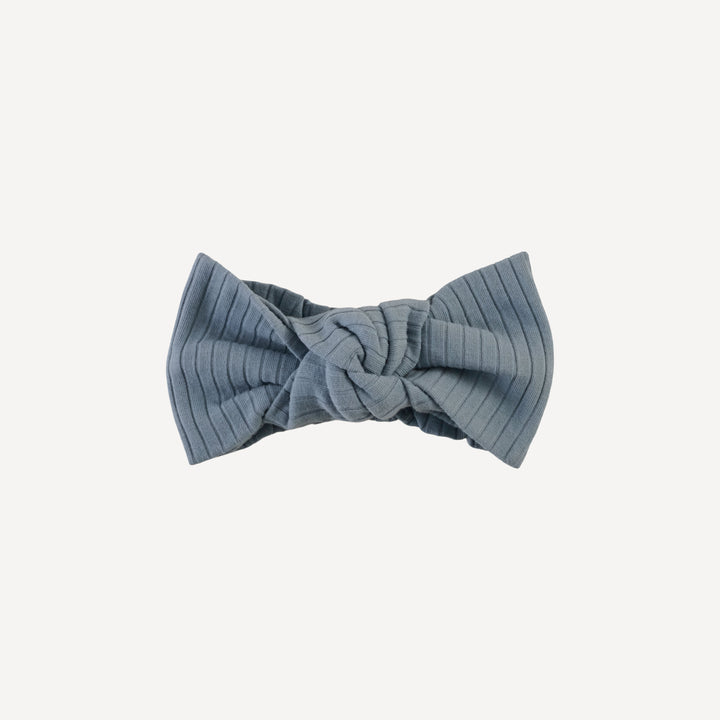 large bow elastic headband | citadel | organic cotton wide rib