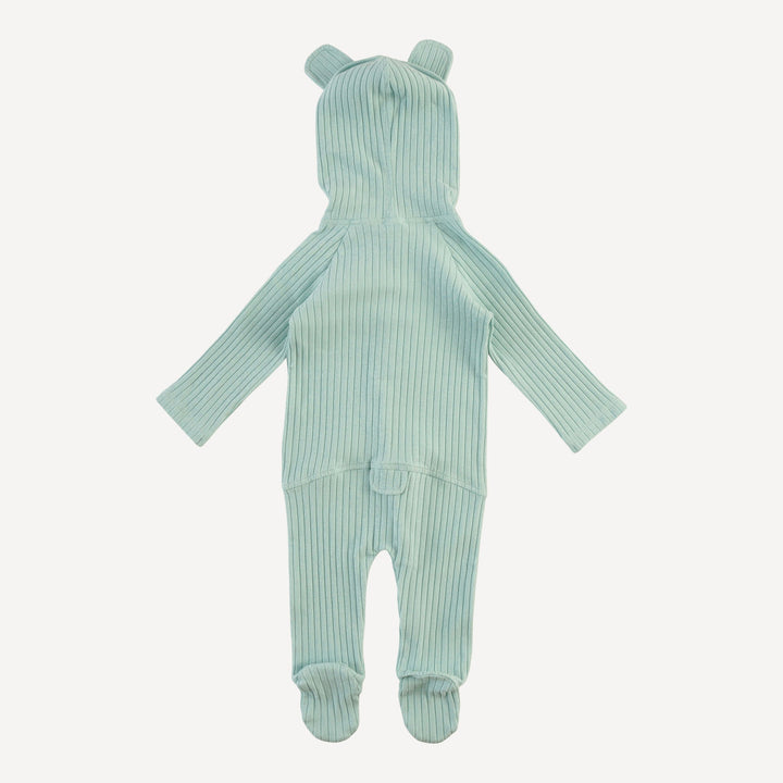 long sleeve bear footie | surf spray | organic cotton wide rib