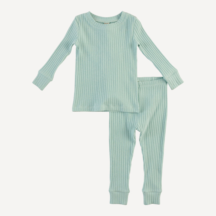 long sleeve crew neck pj set | surf spray | organic cotton wide rib