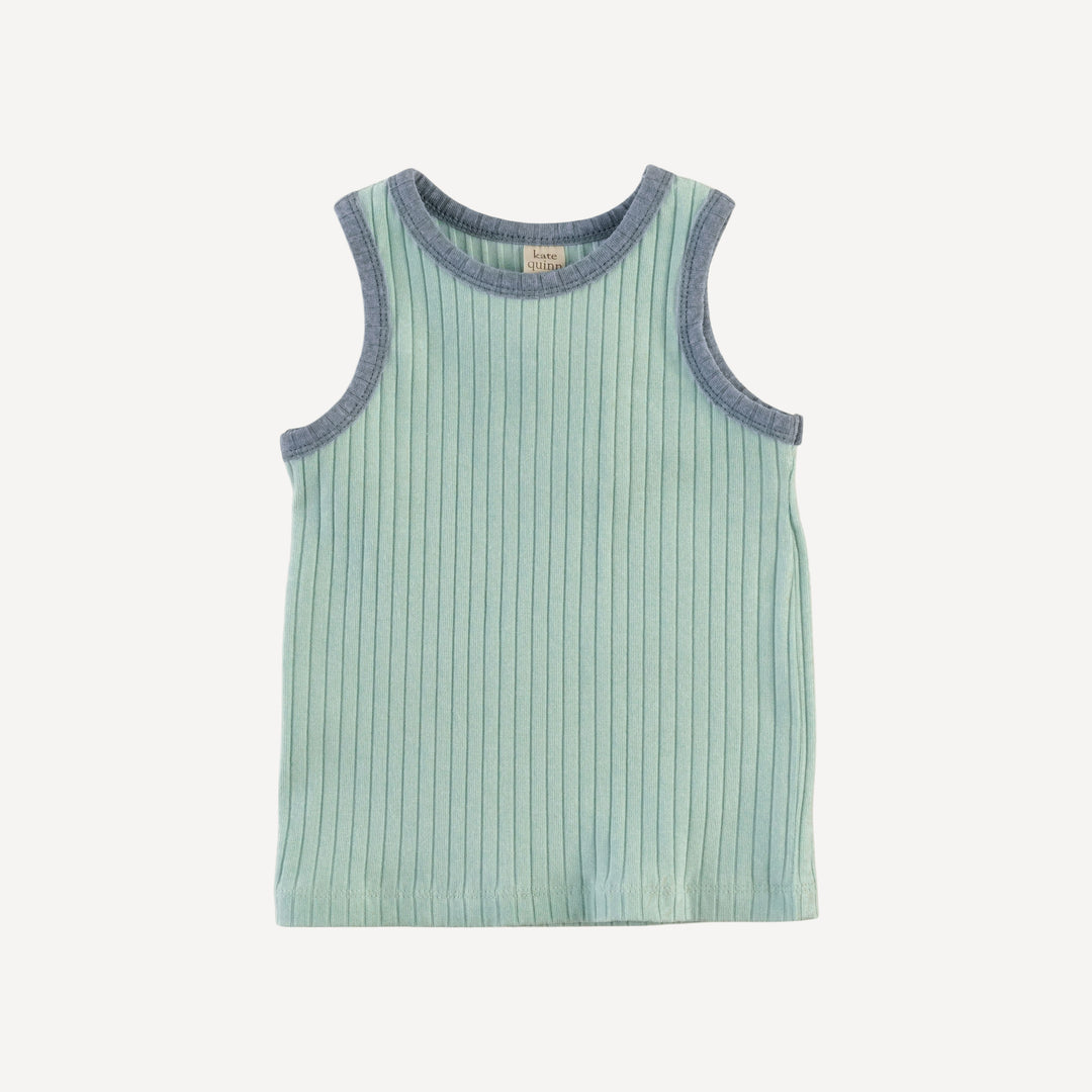ringer tank + retro short set | surf spray | organic cotton wide rib