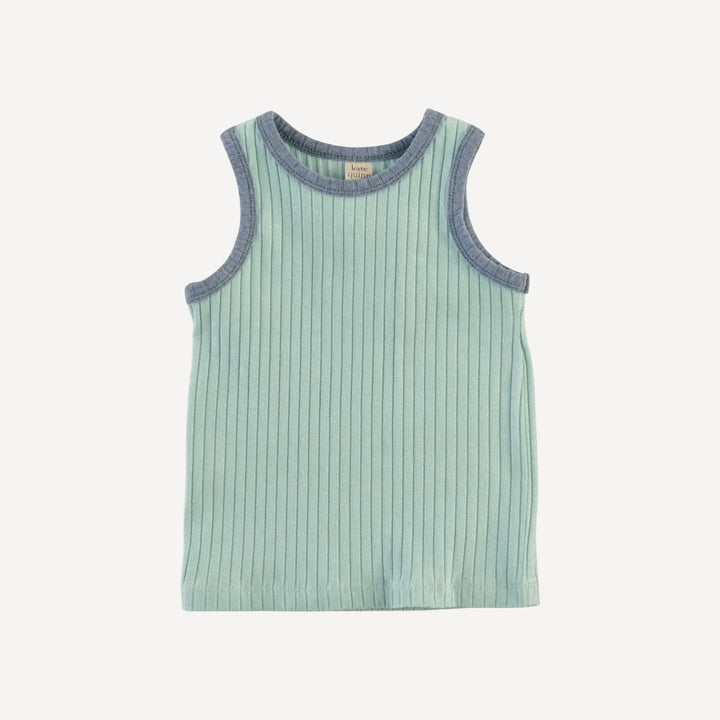 ringer tank + retro short set | surf spray | organic cotton wide rib