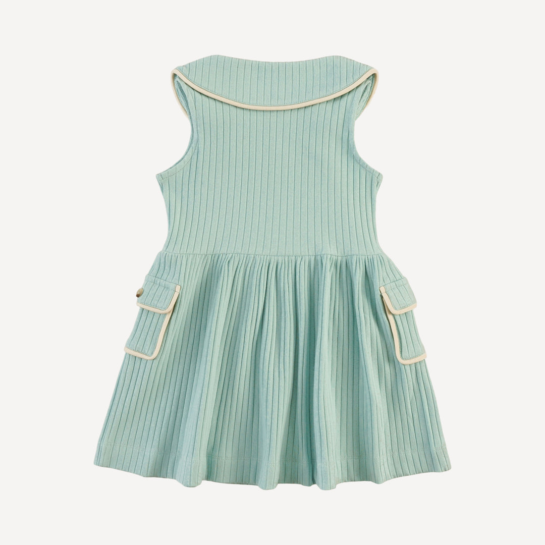 sleeveless peter pan apron dress | surf spray | organic cotton wide rib