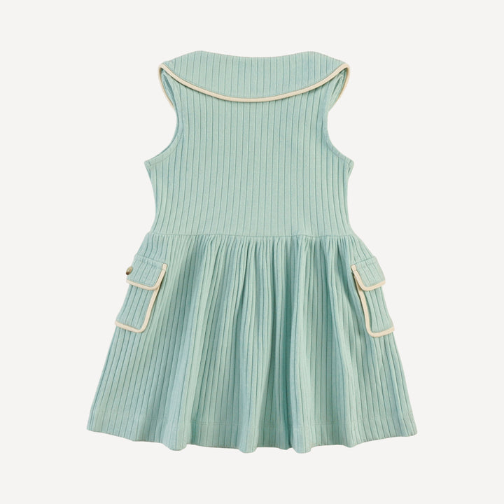sleeveless peter pan apron dress | surf spray | organic cotton wide rib