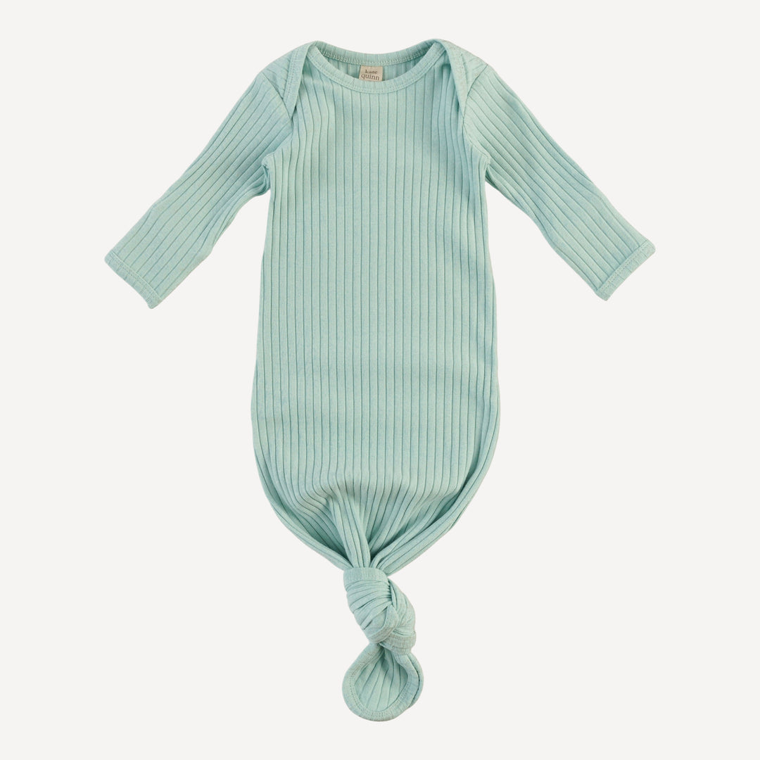 long sleeve lap neck knotted gown | surf spray | organic cotton wide rib