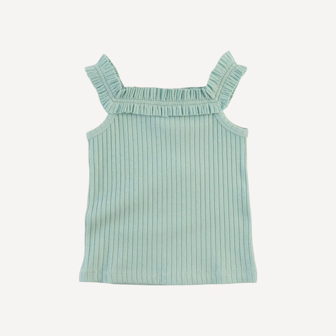 ruffle square neck tank | surf spray | organic cotton wide rib