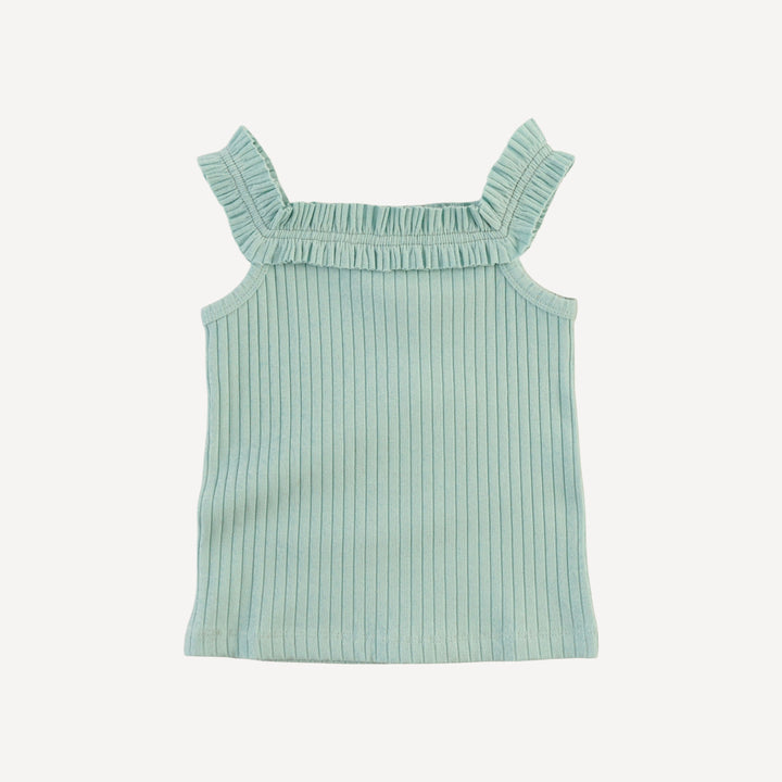 ruffle square neck tank | surf spray | organic cotton wide rib
