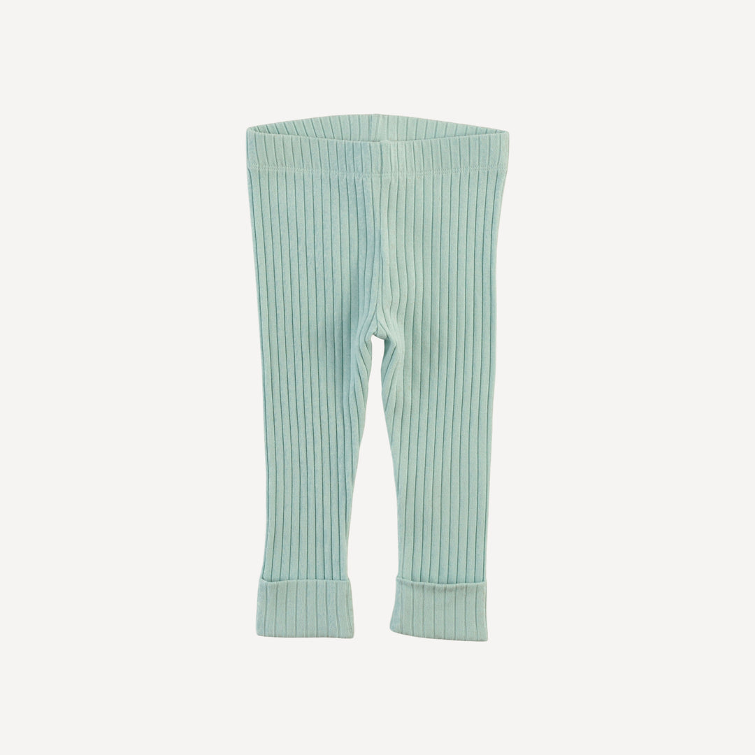 classic cuffed legging | surf spray | organic cotton wide rib