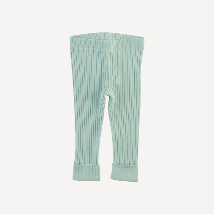 classic cuffed legging | surf spray | organic cotton wide rib