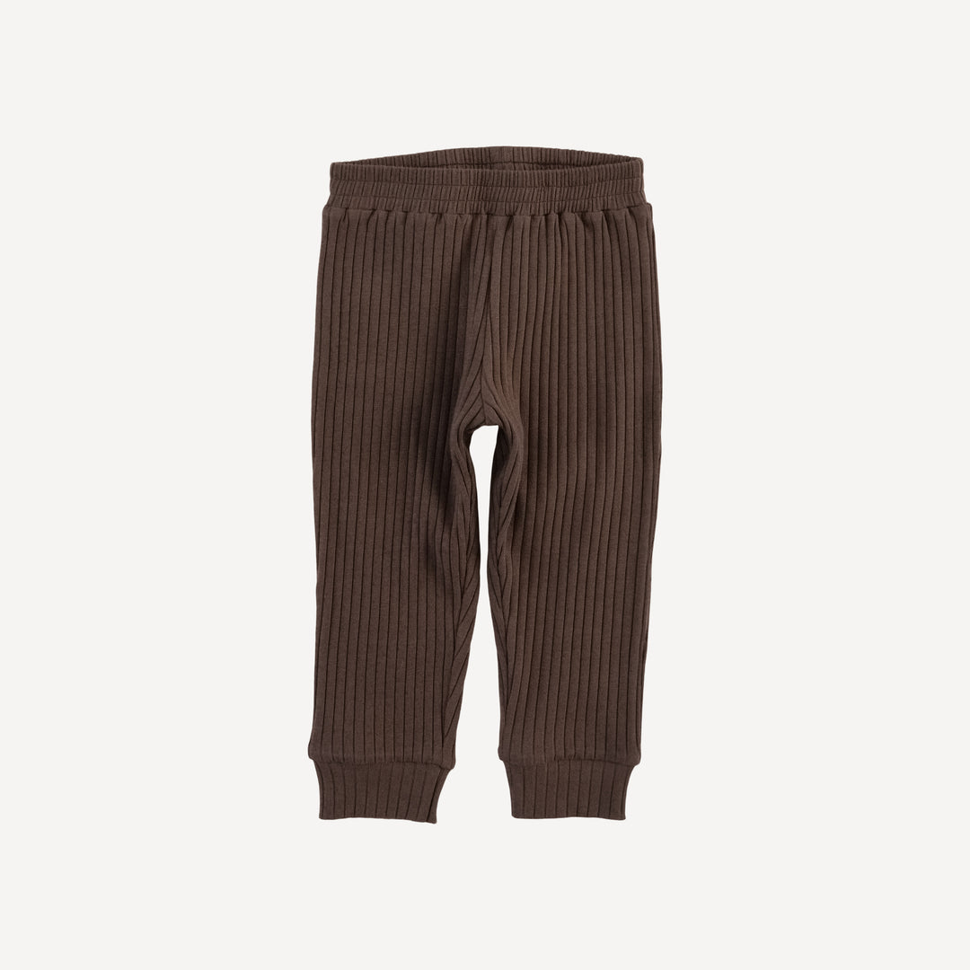 cuffed jogger | chocolate chunk | organic cotton wide rib