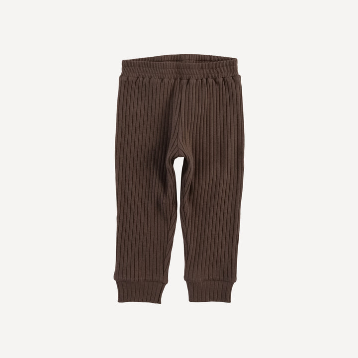 cuffed jogger | chocolate chunk | organic cotton wide rib