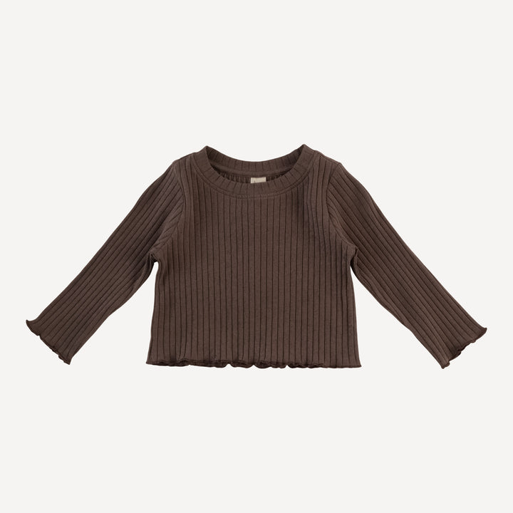 long sleeve jade set | chocolate chunk | organic cotton wide rib