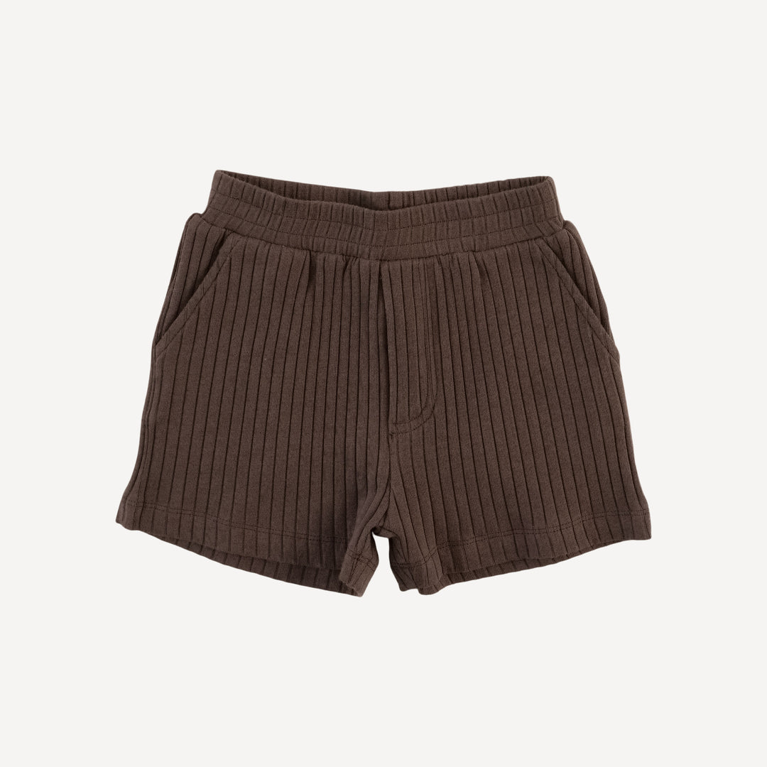 relaxed short | chocolate chunk | organic cotton wide rib