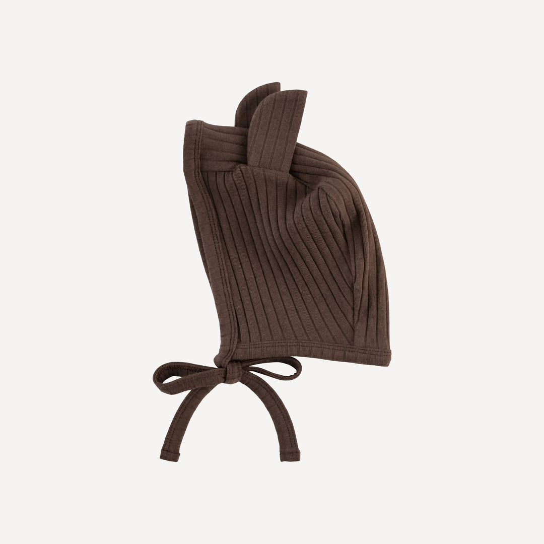 bear hat | chocolate chunk | organic cotton wide rib