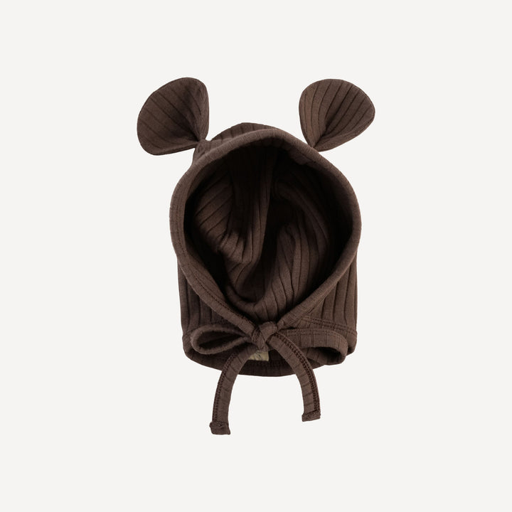 bear hat | chocolate chunk | organic cotton wide rib