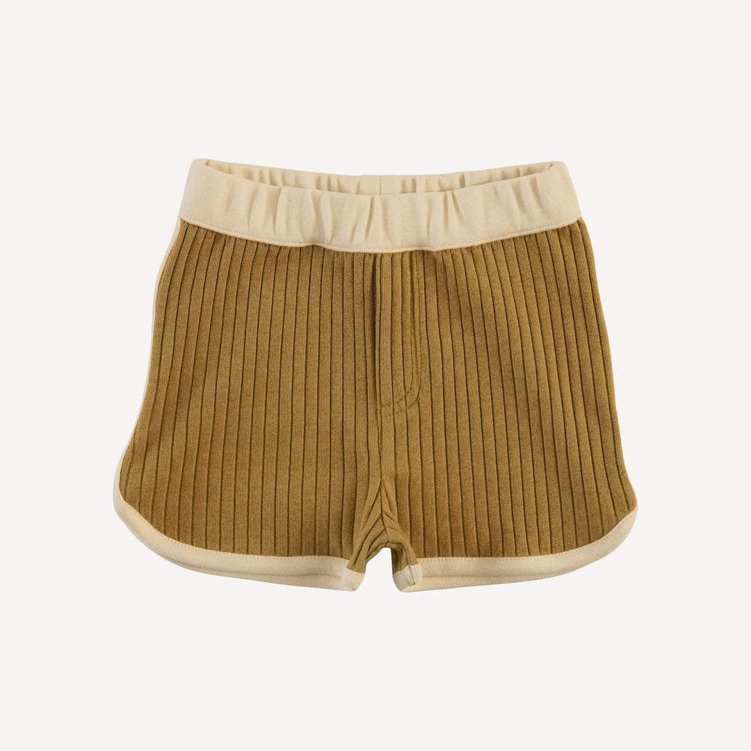 short sleeve ringer tee + retro short set | fennel | organic cotton wide rib