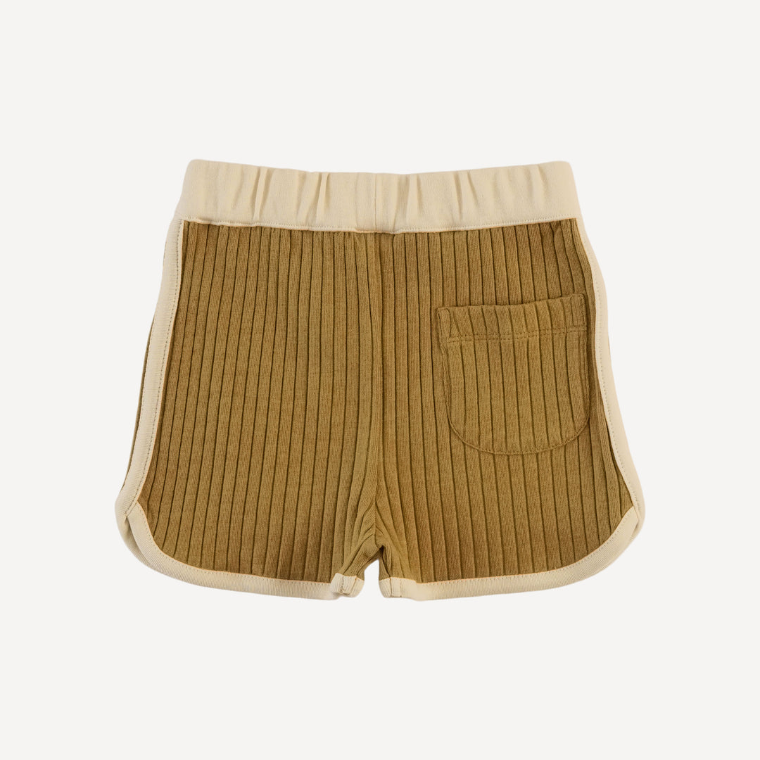 short sleeve ringer tee + retro short set | fennel | organic cotton wide rib