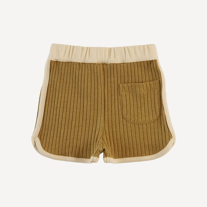 short sleeve ringer tee + retro short set | fennel | organic cotton wide rib