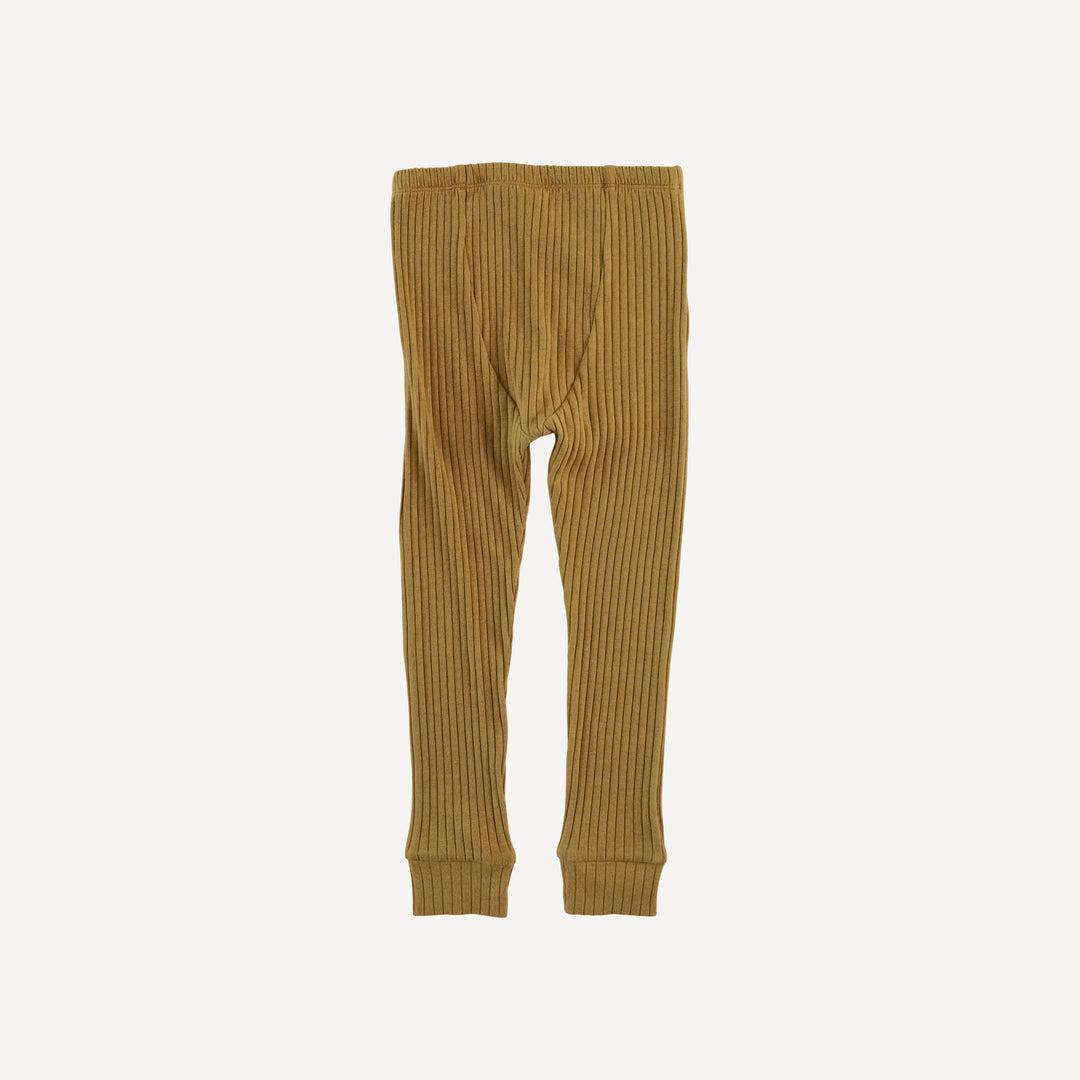 long sleeve crew neck pj set | fennel | organic cotton wide rib
