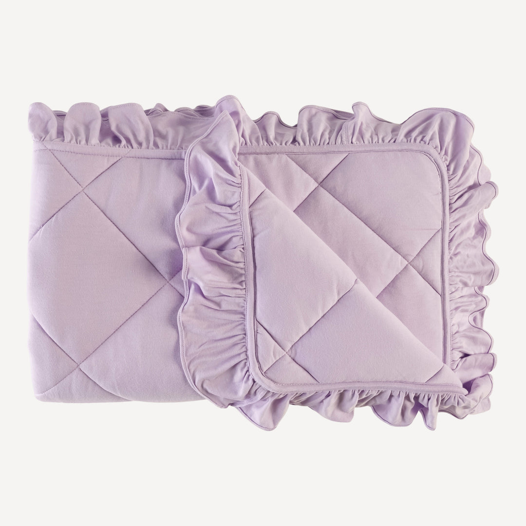 ruffle quilt | soft lilac | bamboo