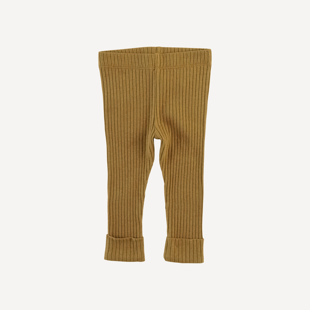 classic cuffed legging | fennel | organic cotton wide rib