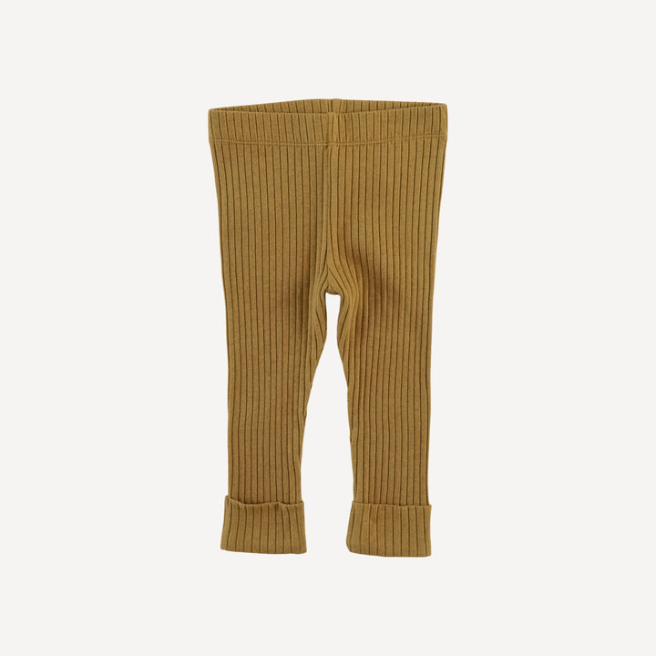 classic cuffed legging | fennel | organic cotton wide rib